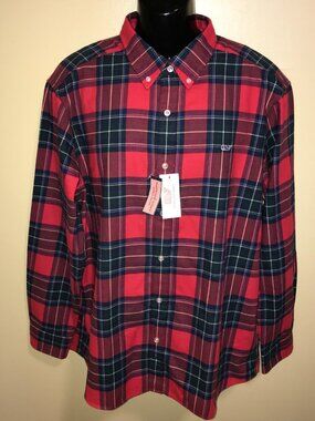 Men's Vineyard Vines Classic Fit Tartan Flannel Whale Shirt-Size: XL